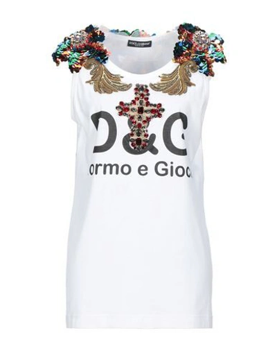 Shop Dolce & Gabbana Tank Tops In White