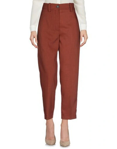 Shop Erika Cavallini Woman Pants Brown Size 6 Polyester, Elastane