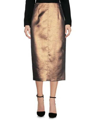 Shop Tela Midi Skirts In Copper
