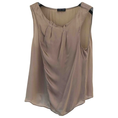 Pre-owned Emporio Armani Silk Camisole In Beige