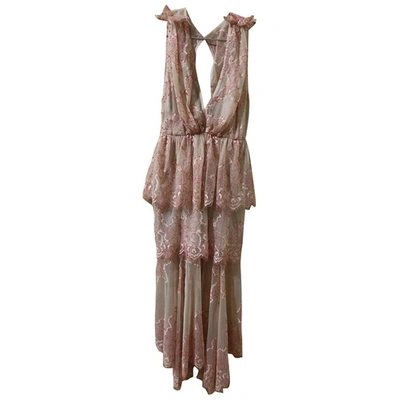 Pre-owned Alice Mccall Lace Mid-length Dress In Beige