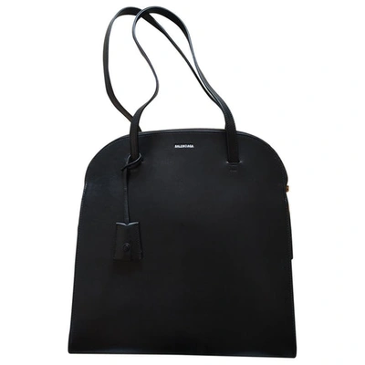 Pre-owned Balenciaga Miami Leather Handbag In Black