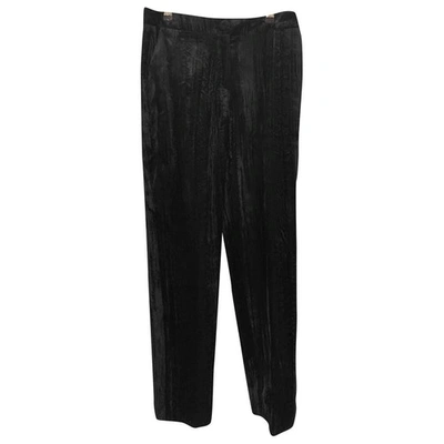 Pre-owned Topshop Unique Velvet Trousers In Black