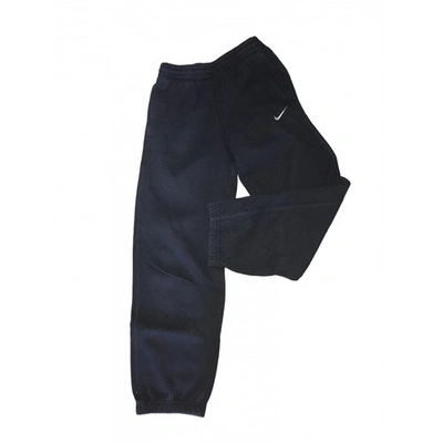 Pre-owned Nike Blue Cotton Trousers