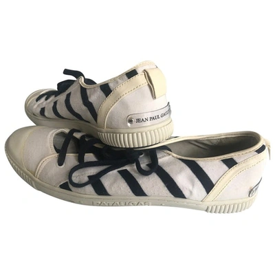 Pre-owned Jean Paul Gaultier Cloth Trainers In White