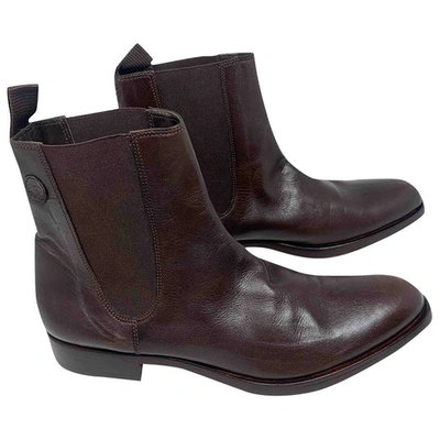 Pre-owned Trussardi Leather Boots In Brown