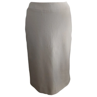 Pre-owned Jil Sander Cashmere Mid-length Skirt In Ecru