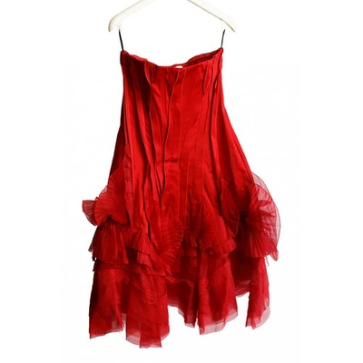 Pre-owned Nina Ricci Red Silk Dress