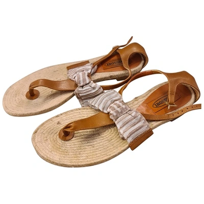 Pre-owned Missoni Camel Leather Sandals