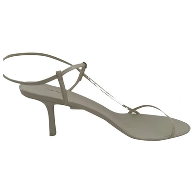 Pre-owned The Row Bare White Leather Sandals