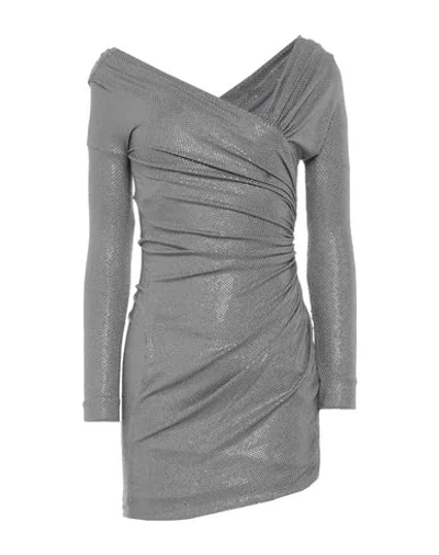 Shop Alexandre Vauthier Woman Mini Dress Grey Size 6 Viscose, Elastane, Glass