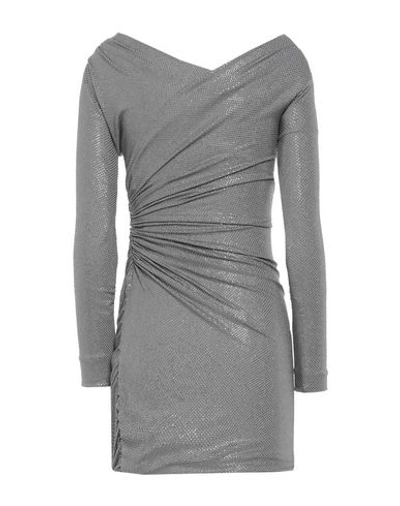 Shop Alexandre Vauthier Woman Mini Dress Grey Size 6 Viscose, Elastane, Glass