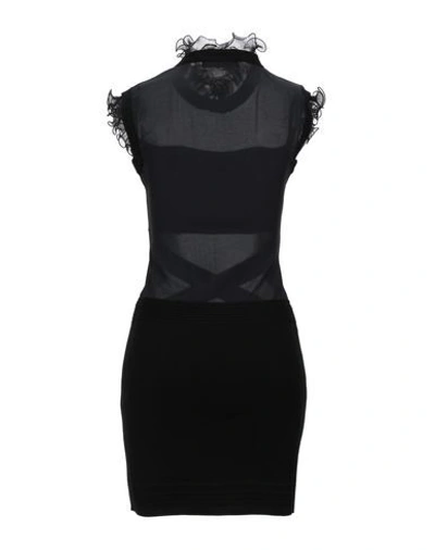 Shop Frankie Morello Woman Mini Dress Black Size M Viscose, Polyester, Cotton, Elastane