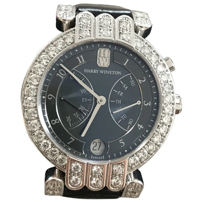 Pre-owned Harry Winston Blue Platinum Watch
