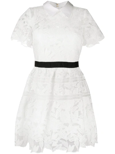 Shop Self-portrait Short Guipure Dress In White