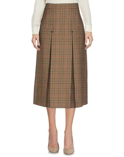 Shop Celine Woman Midi Skirt Sand Size 4 Wool In Beige