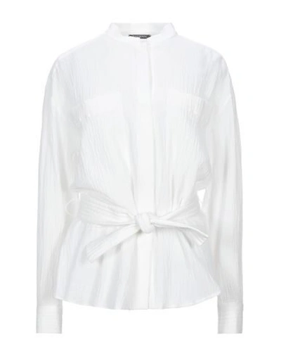 Shop Balmain Solid Color Shirts & Blouses In White