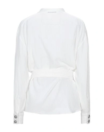 Shop Balmain Solid Color Shirts & Blouses In White