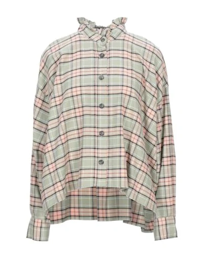 Shop Isabel Marant Étoile Checked Shirt In Light Green