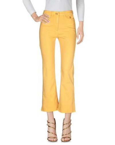 Shop Elisabetta Franchi Woman Jeans Ocher Size 26 Cotton, Elastane In Yellow