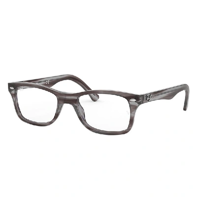 Ray Ban Rb5228 Eyeglasses Striped Grey Frame Clear Lenses Polarized 53-17 In Striped Grey