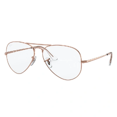 Ray Ban Aviator Optics Eyeglasses Shiny Rose Gold Frame Clear Lenses 58-14  In Glänzendes Rose Gold | ModeSens