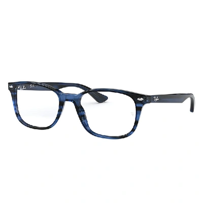 Shop Ray Ban Rb5375 Optics  Blau Gestreift Fassung Klar Glas Polarisiert 53-18 In Striped Blue