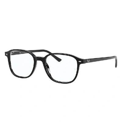 Ray Ban Leonard Optics Eyeglasses Black Frame Clear Lenses Polarized 49-17 In Black