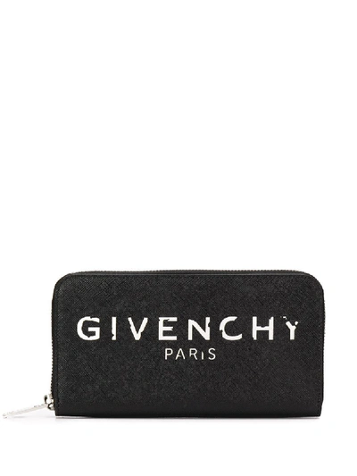 Shop Givenchy Iconic Zip Wallet In Black