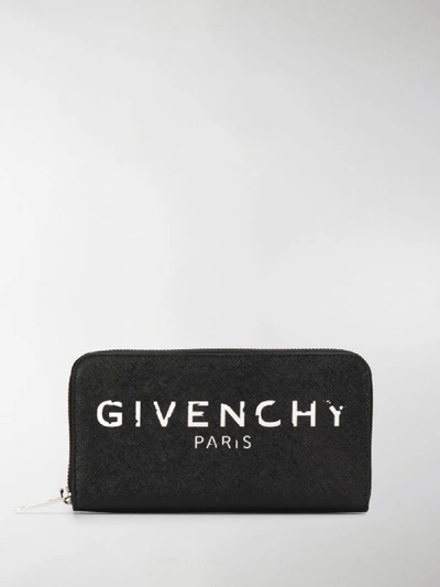 Shop Givenchy Iconic Zip Wallet In Black