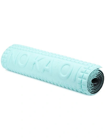 Shop No Ka'oi Debossed-logo Pebbled-effect Yoga Mat In Blue
