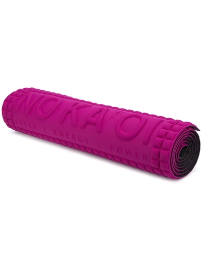 Shop No Ka'oi Debossed-logo Square Yoga Mat In Pink