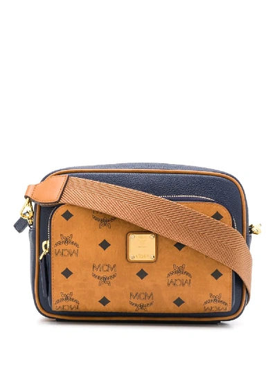 Shop Mcm Logo Cross-body Bag In Brown