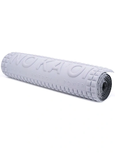 Shop No Ka'oi Debossed-logo Square Yoga Mat In Grey