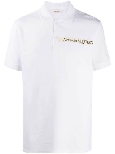 Shop Alexander Mcqueen Logo-patch Polo Shirt In White