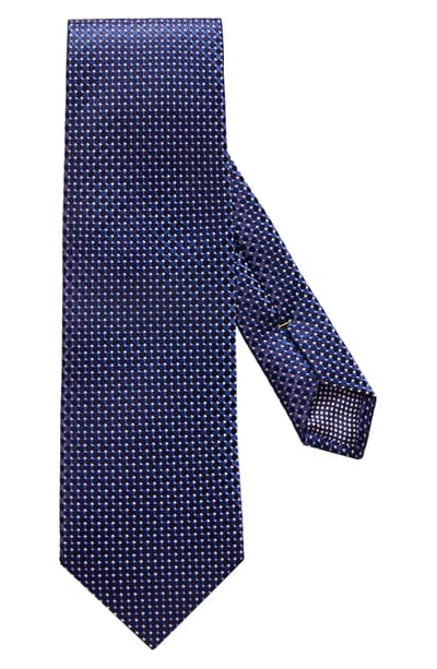 Shop Eton Microdot Silk Tie In Blue