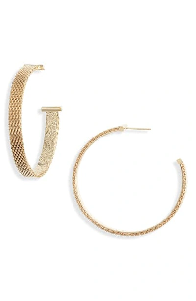 Shop Jennifer Zeuner Josefina Medium Hoop Earrings In Gold Vermeil