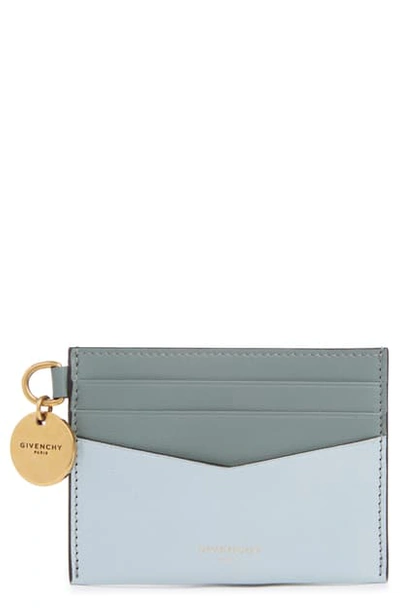 Shop Givenchy Bicolor Leather Card Case In Ice Blue