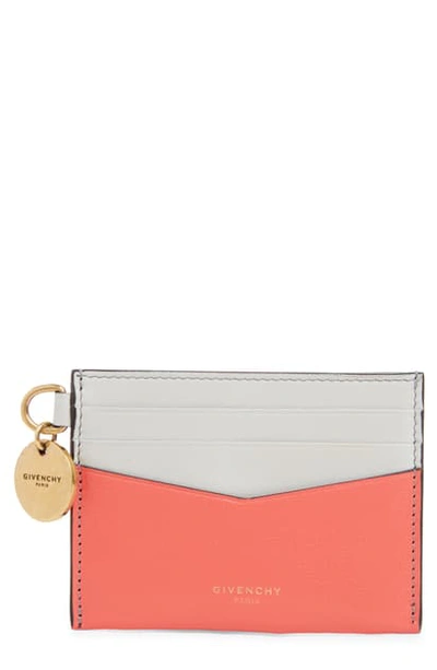 Shop Givenchy Bicolor Leather Card Case In Coral