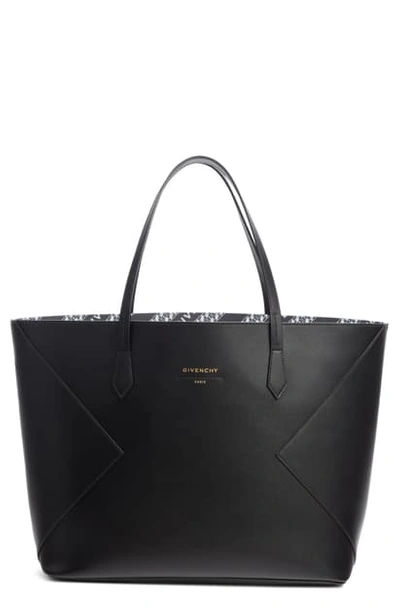 Shop Givenchy Wing Leather Shopper In Military Green