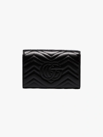 Shop Gucci Mini 'gg Marmont' Umhängetasche In Black