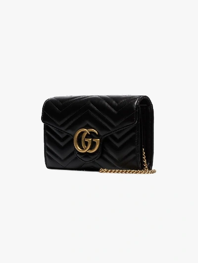 Shop Gucci Mini 'gg Marmont' Umhängetasche In Black