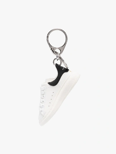 Shop Alexander Mcqueen White And Black Oversized Sneaker Keyring