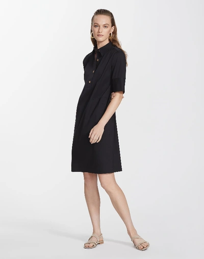 Shop Lafayette 148 Plus-size Classic Stretch Cotton Conroy Dress In Black