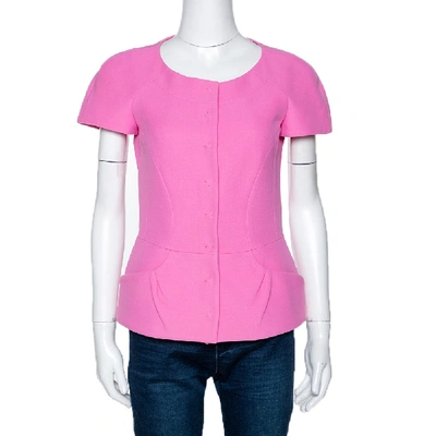 Pre-owned Fendi Pink Cotton Button Front Blouse S