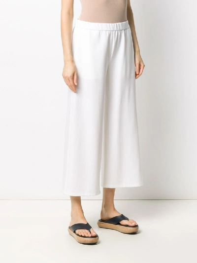 Shop Eileen Fisher Wide Leg Cropped Trousers In White