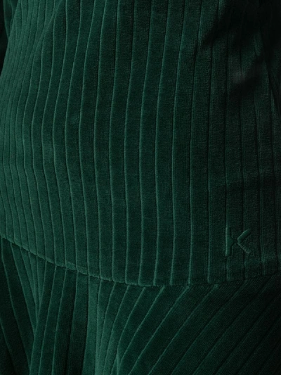 Shop Kenzo Striped Sweatshirt Mini Dress In Green