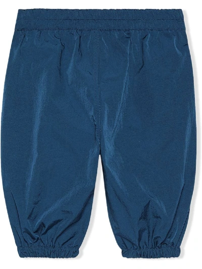 Shop Gucci Web-trim Elasticated-waist Trousers In Blue