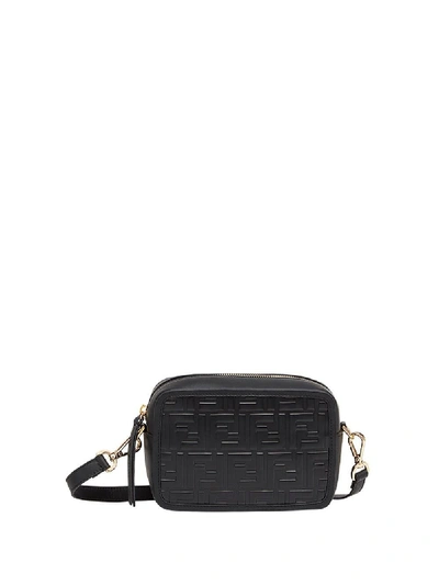 Shop Fendi Leather Crossbody Bag In Black