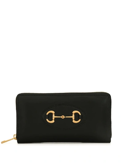 Shop Gucci Horsebit-embellished Continental Wallet In Black